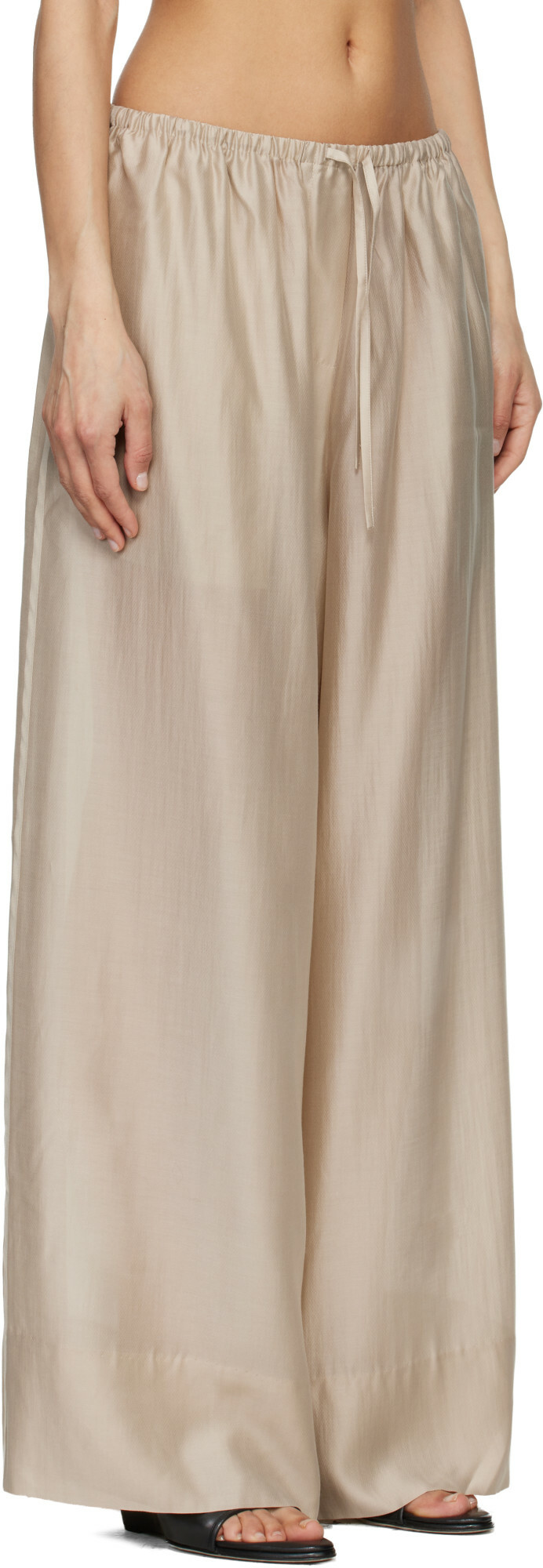 Entire Studios Beige Vento Wide Leg Trousers