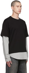 mastermind WORLD Black & Gray Layered Long Sleeve T-Shirt