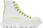 Alexander McQueen White & Green Tread Slick High Sneakers