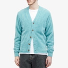 Wood Wood Men's Cassian Furry Cardigan in Leafy Green