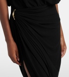 Sportmax Draped asymmetric crêpe midi skirt