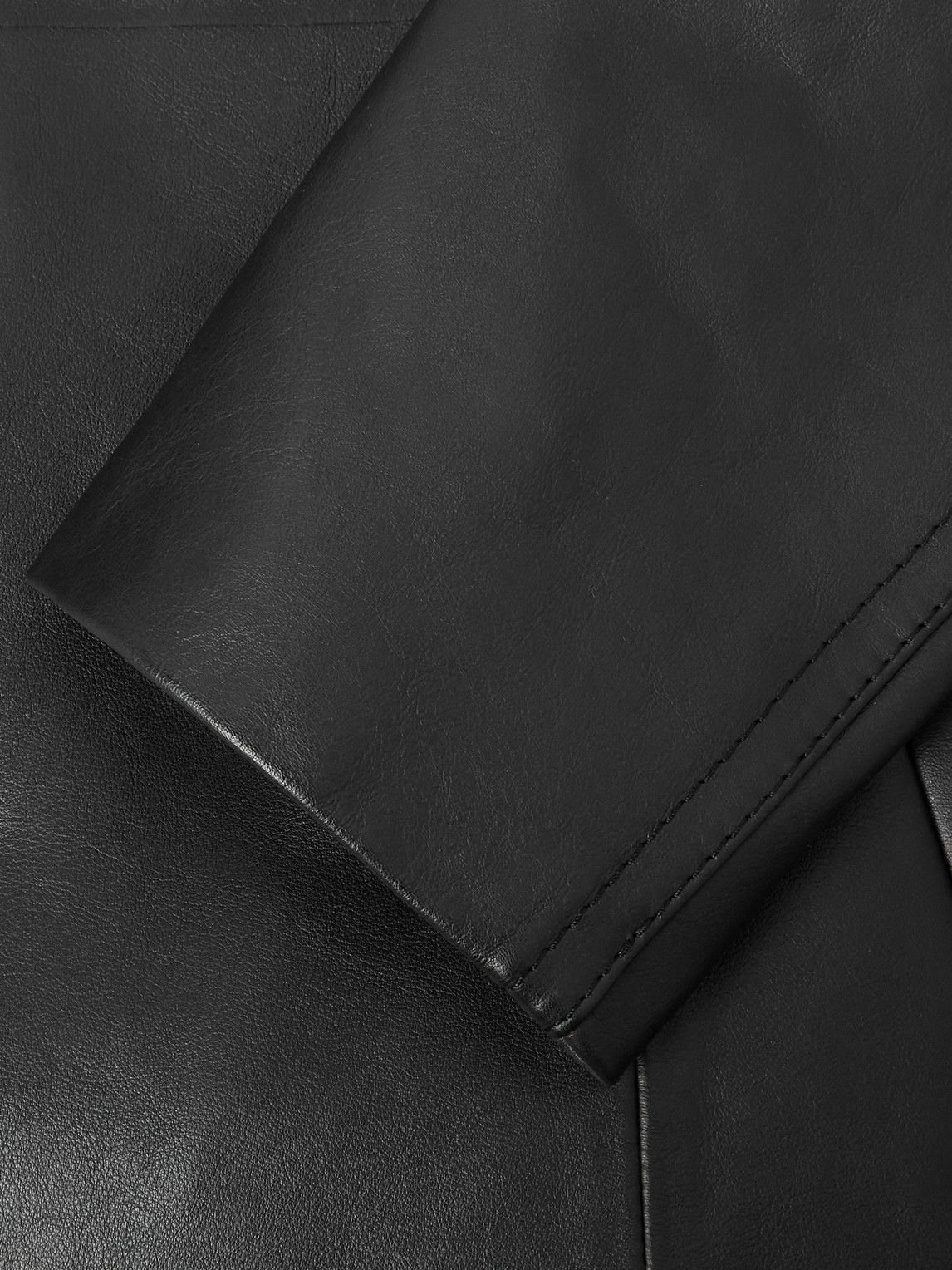 Marni - Double-Breasted Belted Two-Tone Croc-Effect Leather Coat - Black