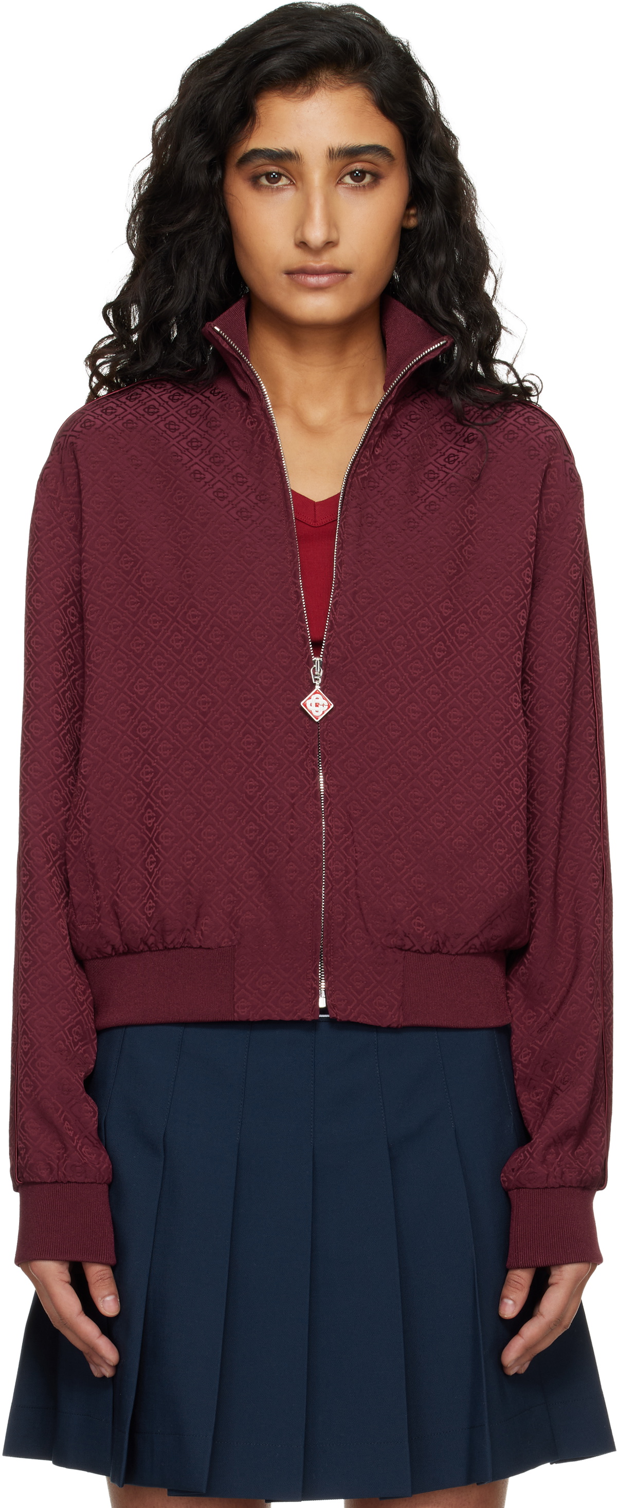 Casablanca Burgundy Monogram Track Jacket