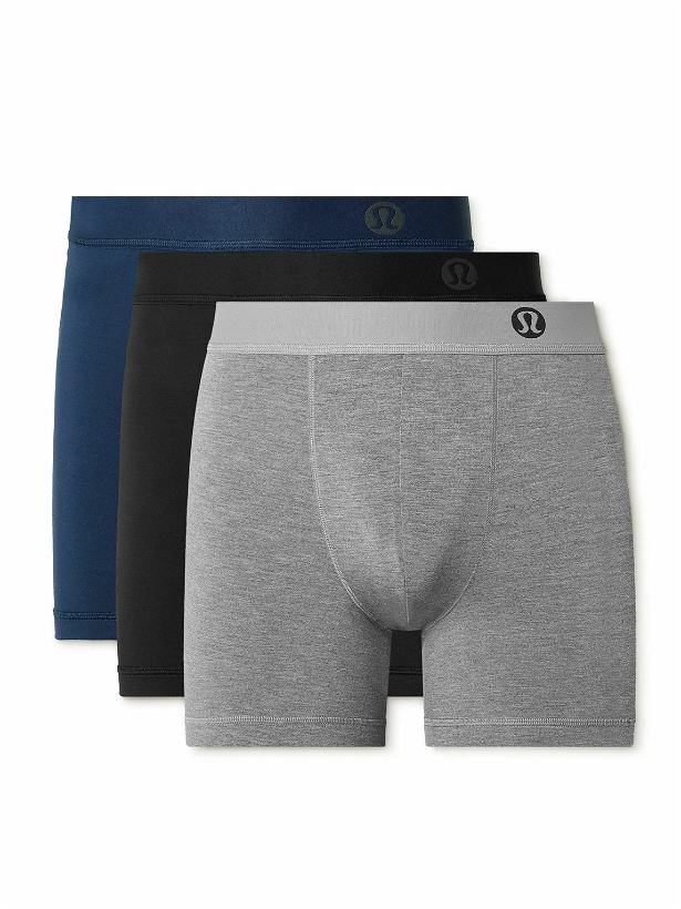 Photo: Lululemon - Always in Motion Three-Pack Stretch-Modal Jersey Boxer Briefs - Multi
