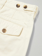 Drake's - Pleated Straight-Leg Cotton-Twill Shorts - White