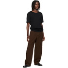 LEMAIRE Black Scoop-Neck T-shirt