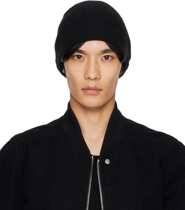 Photo: Rick Owens Black Concordians Ribbed Beanie