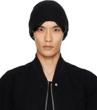 Rick Owens Black Concordians Ribbed Beanie