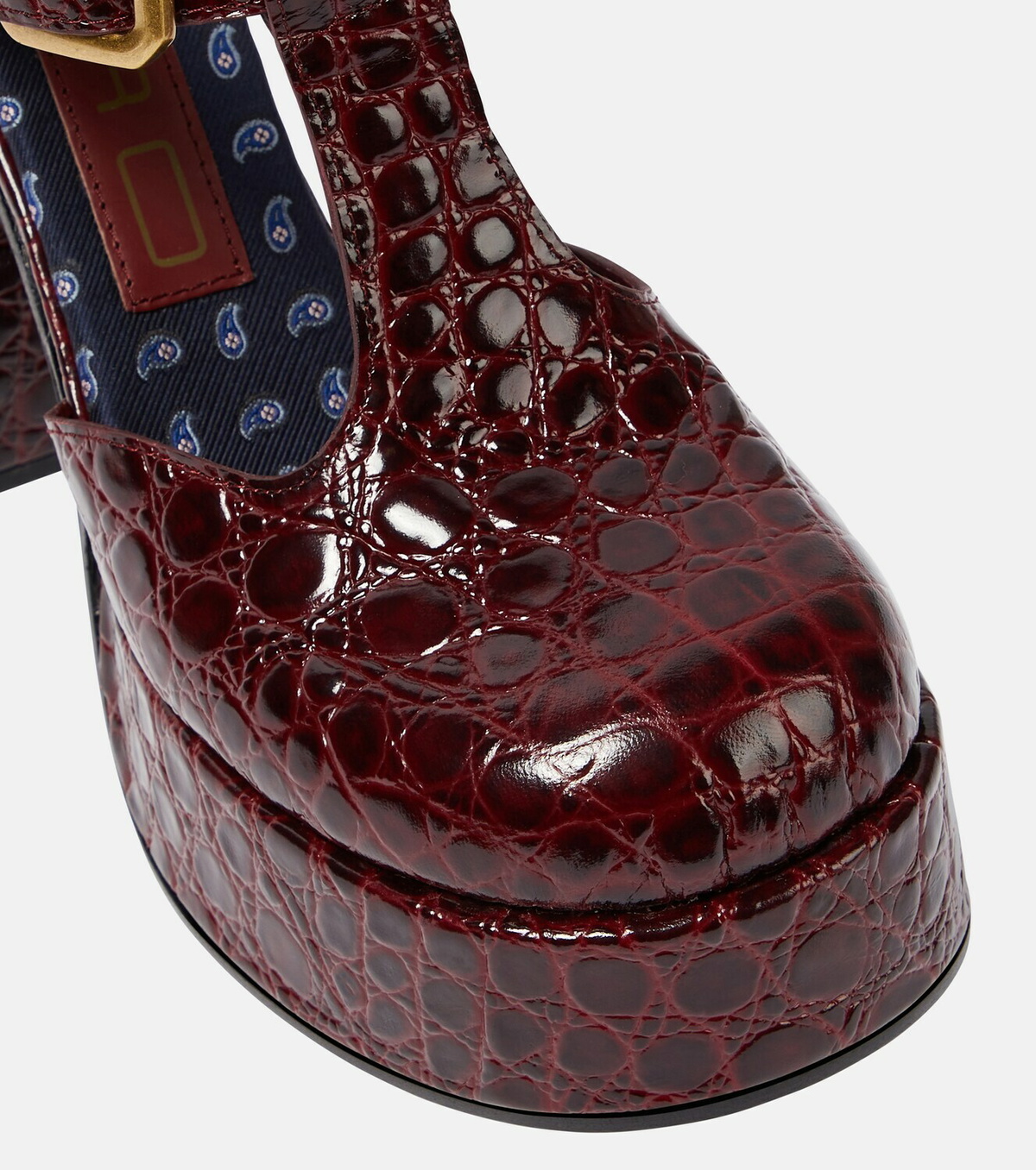 Etro Croc-effect leather Mary Jane pumps Etro