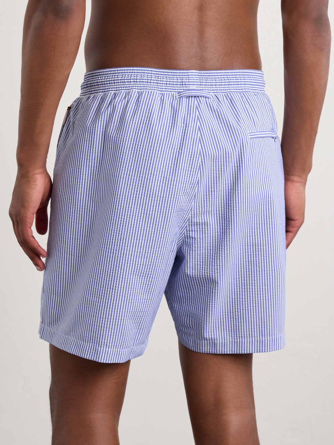 Orlebar Brown - Mastiff II Straight-Leg Mid-Length Striped Seersucker Swim Shorts - Blue