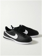 Nike - Cortez Mesh-Panelled Leather Sneakers - Black