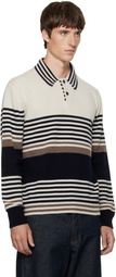 Paul Smith Off-White Stripe Wool Polo Sweater
