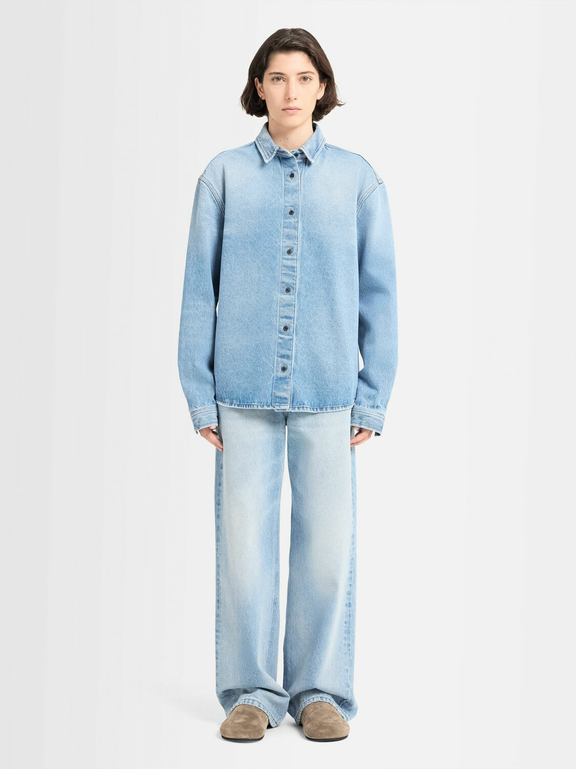 ANNAGRETA Luce Light Wash Denim Shirt