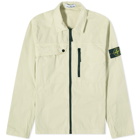 Stone Island Men's Supima Cotton Twill Stretch-TC Zip Shirt Jacket in Pistachio