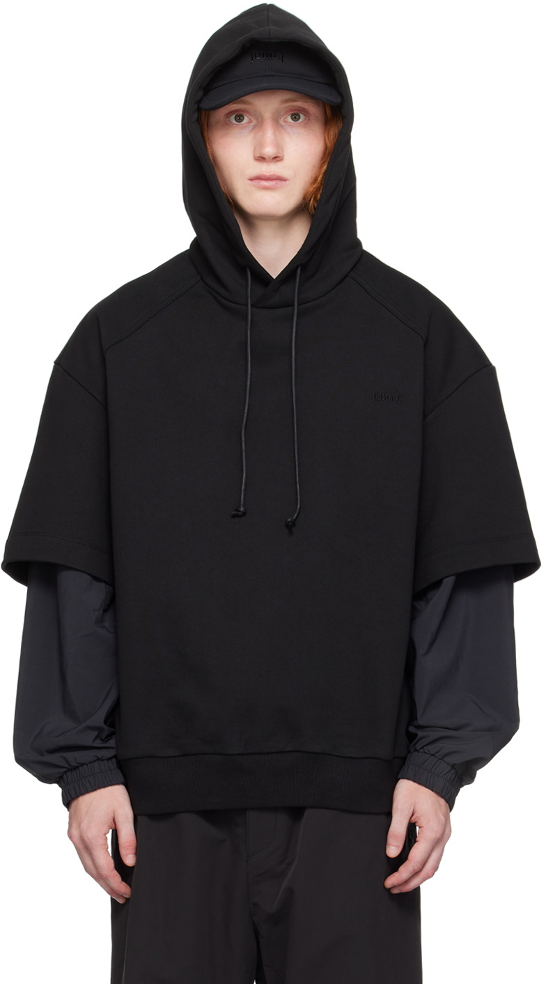 Juun.J Black Dual Sleeve Hoodie Juun.J