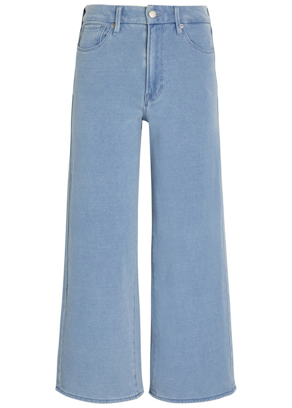 Photo: Good American Jeanius Cropped Wide-leg Trousers Light Blue