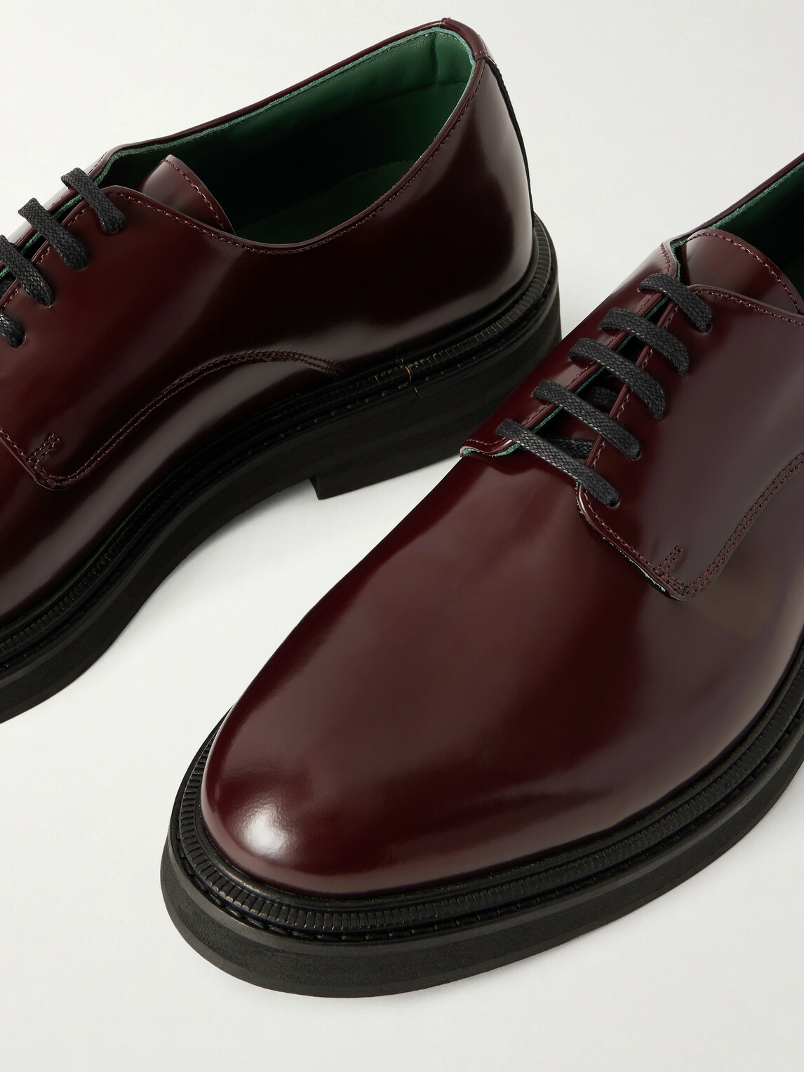 VINNY's - Officer Polished-Leather Derby Shoes - Burgundy