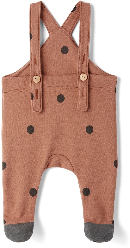 Photo: Organic Zoo Baby Pink Dots Contrast Feet Overalls