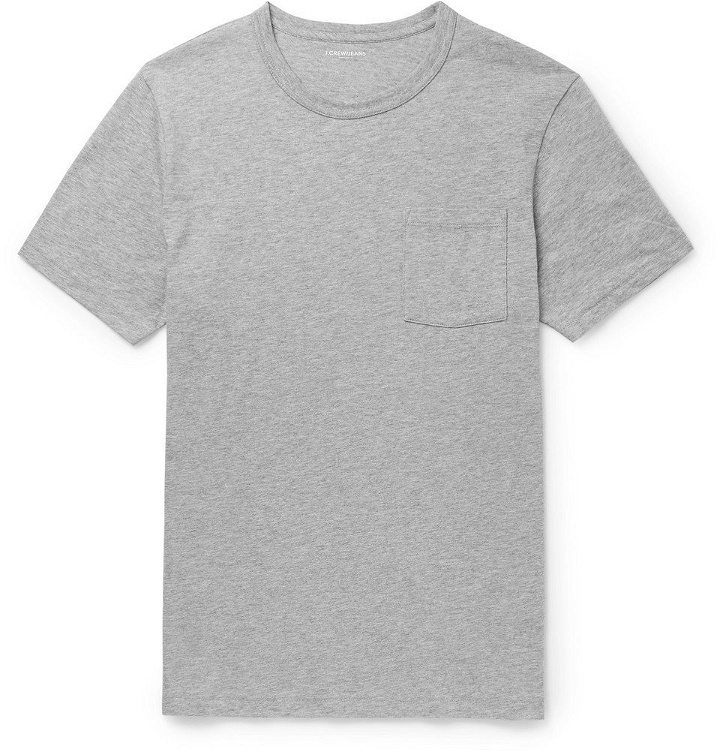 Photo: J.Crew - Slim-Fit Garment-Dyed Mélange Cotton-Jersey T-Shirt - Men - Gray