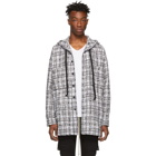 Faith Connexion SSENSE Exclusive Black and White Tweed Hooded Shirt