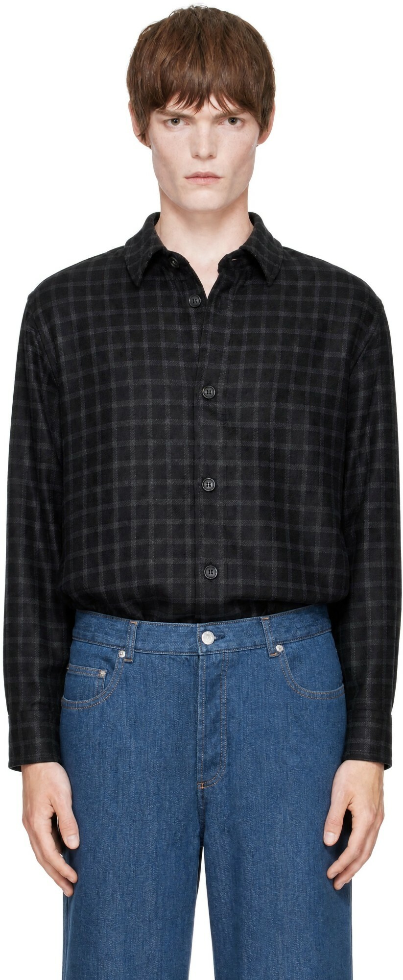 A.P.C. Black Checked Overshirt