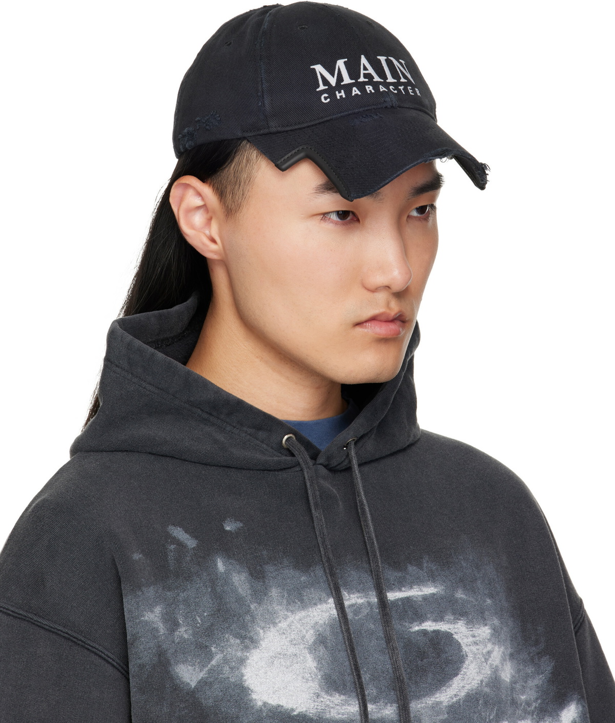 Balenciaga Black Faded Cotton Drill Cap
