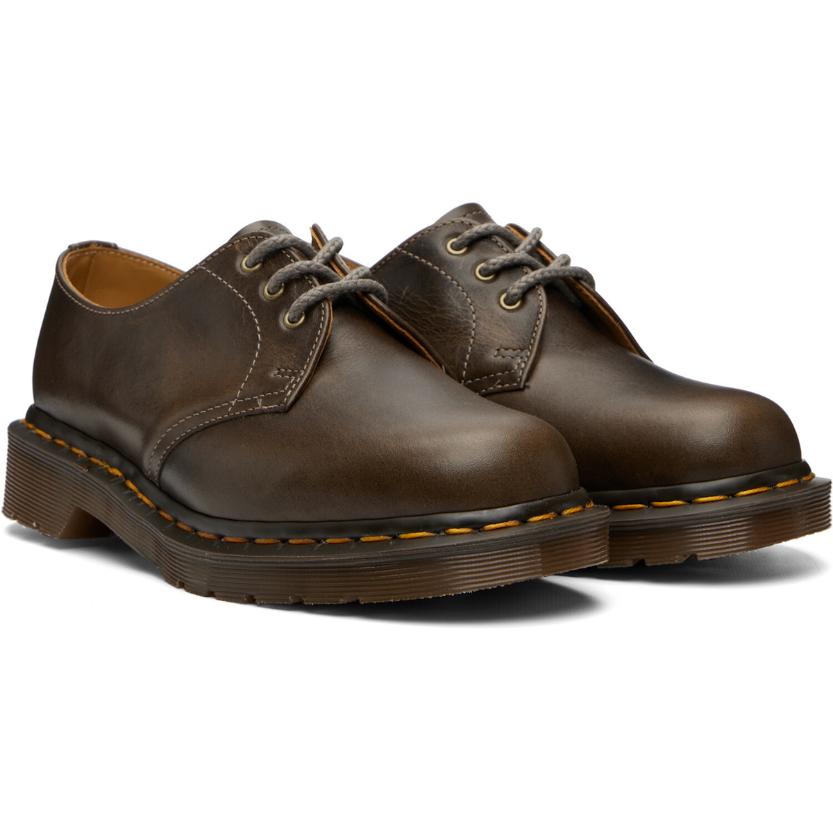 Dr. Martens Brown 1461 'Made In England' Classic Calf Leather Derbys