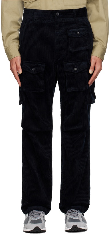 Photo: Engineered Garments Navy Bellows Pockets Cargo Pants