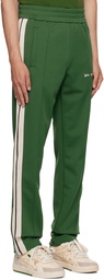 Palm Angels Green Striped Track Pants