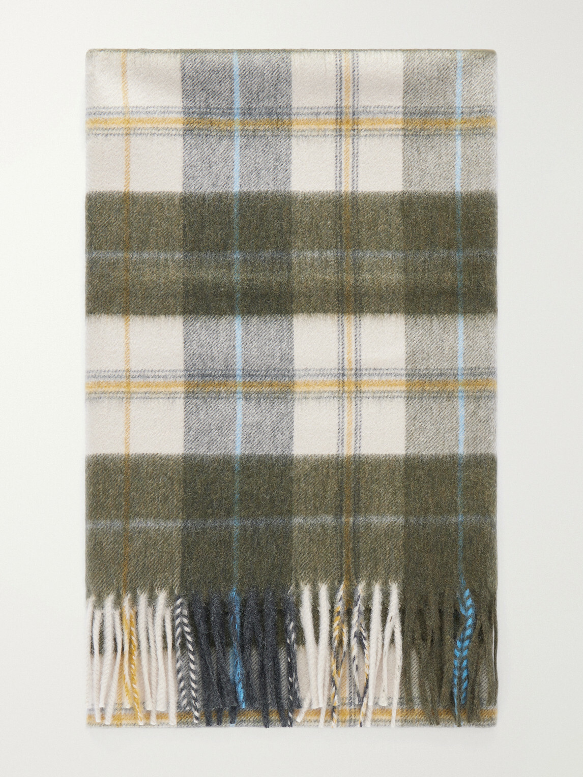 Begg & Co - Arran Bennet Fringed Checked Cashmere Scarf - Neutrals