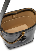 Versace Chain Small Leather Bucket bag - Black - One Size