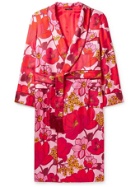 TOM FORD - Tasselled Piped Floral-Print Silk-Twill Robe - Pink