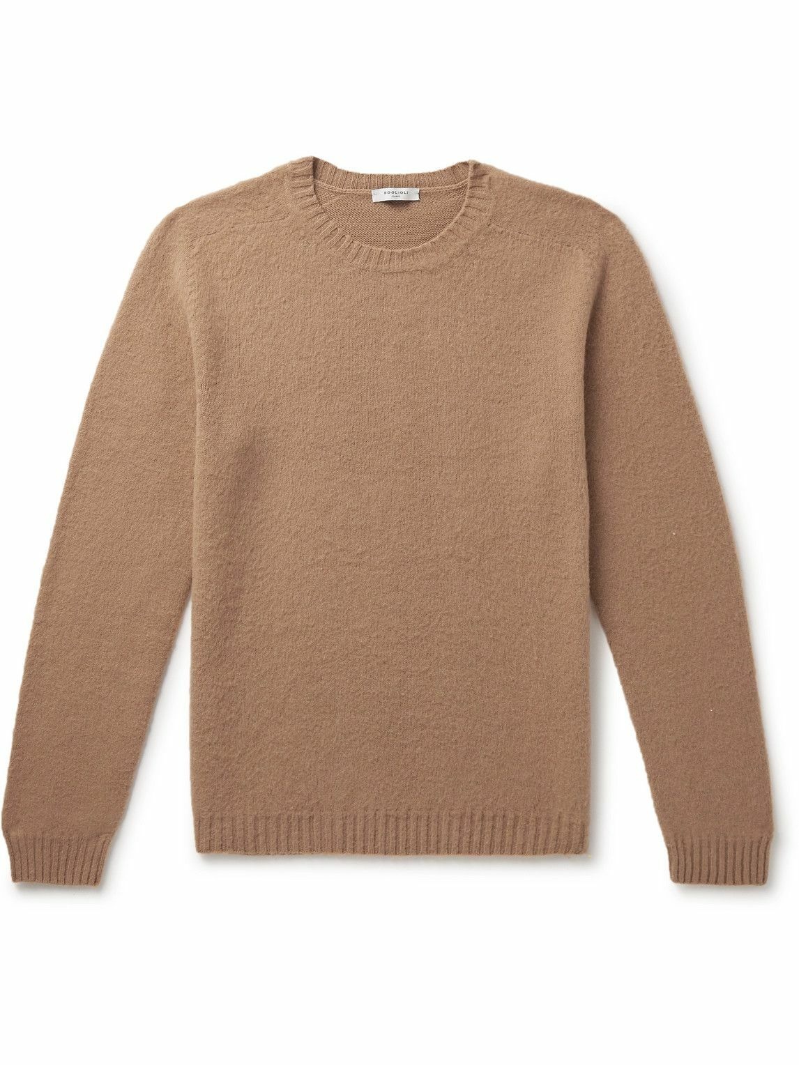 Photo: Boglioli - Slim-Fit Brushed Wool and Cashmere-Blend Sweater - Brown