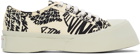 Marni Off-White & Black Canvas Print Pablo Sneakers