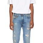 R13 Blue Double Kick Back Jeans