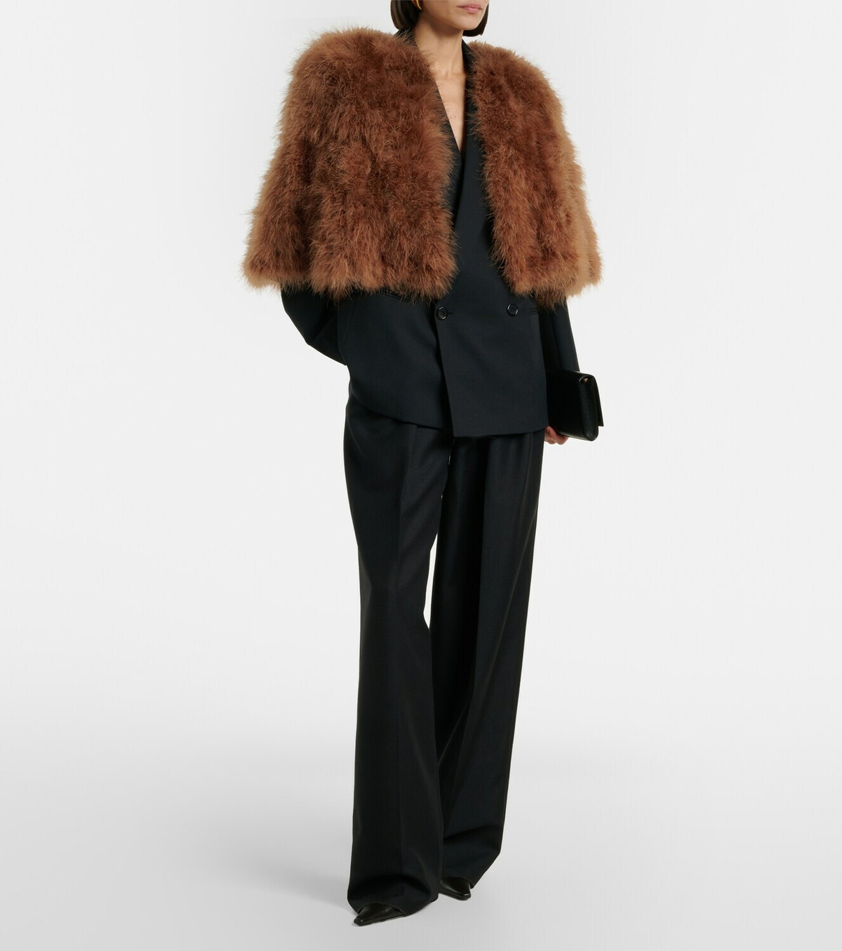 Yves Salomon Cropped feather jacket