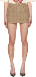 AMIRI Tan 'MA' Quad Suede Miniskirt