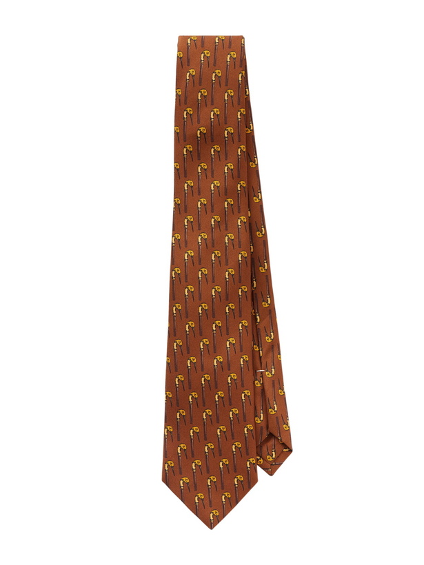 Photo: Purdey - 8cm Printed Silk Tie - Brown