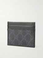 GUCCI - Leather-Trimmed Monogrammed Coated-Canvas Cardholder