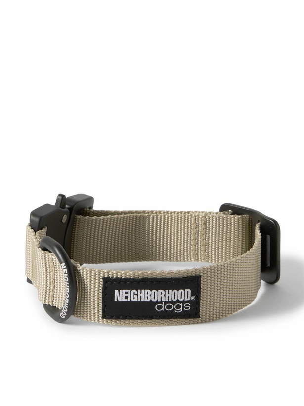 Photo: Neighborhood - Logo-Print Webbing Dog Collar - Black