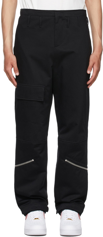 Photo: 424 Black Cotton Cargo Pants