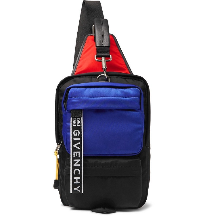 Photo: Givenchy - UT3 Colour-Block Logo-Jacquard Leather-Trimmed Shell Backpack - Men - Black