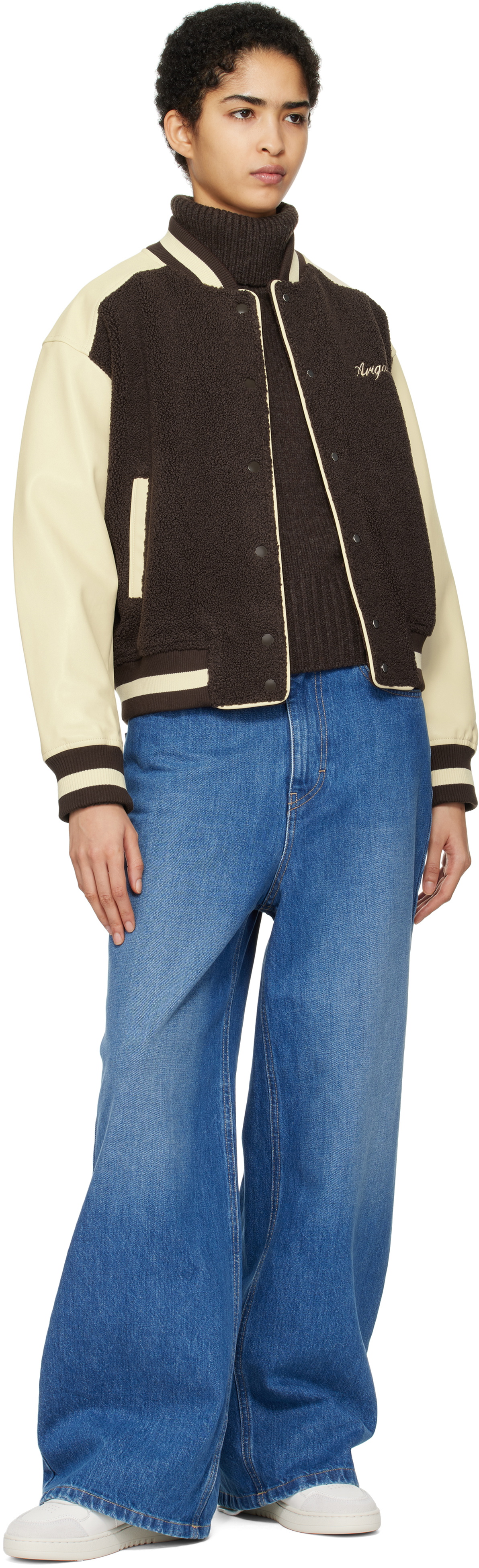 Axel Arigato Brown & Beige Saul Varsity Bomber Jacket