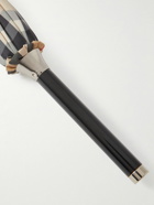 Burberry - Checked Shell and Leather Umbrella