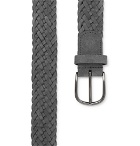 Anderson's - 4cm Grey Woven Suede Belt - Gray
