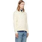 Polo Ralph Lauren Off-White Cable-Knit Cotton Quarter-Zip Sweater