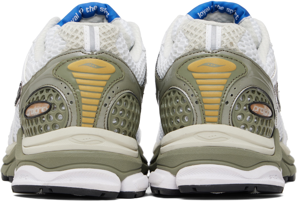 Saucony White & Khaki ProGrid Triumph 4 Sneakers