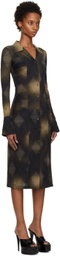 MISBHV Brown Argyle Shirt Midi Dress