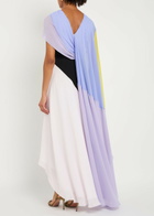 Roksanda Orel Colour-blocked Draped Silk-chiffon Gown Multicoloured 1