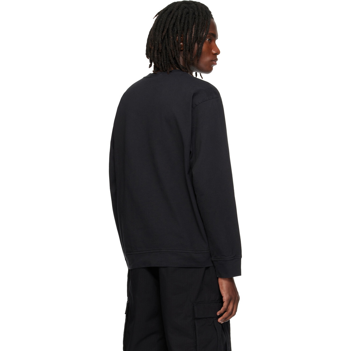 Stone Island Black 6100057 Heavy Organic Cotton Jersey Sweatshirt
